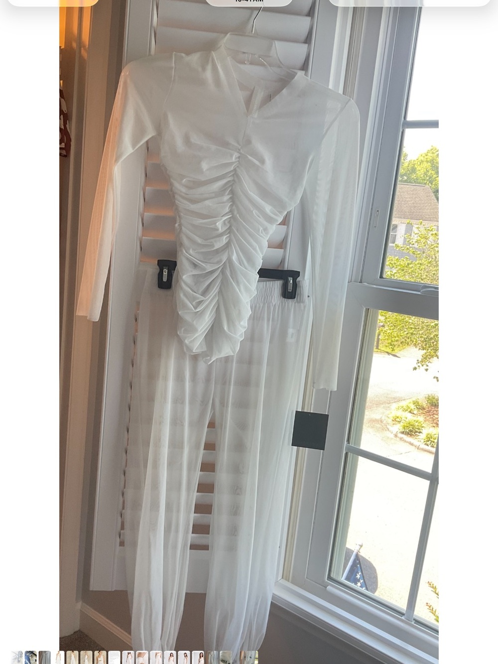 NORMA KAMALI White mesh set. Top XS Bottoms XXS. SOLD AS SET.